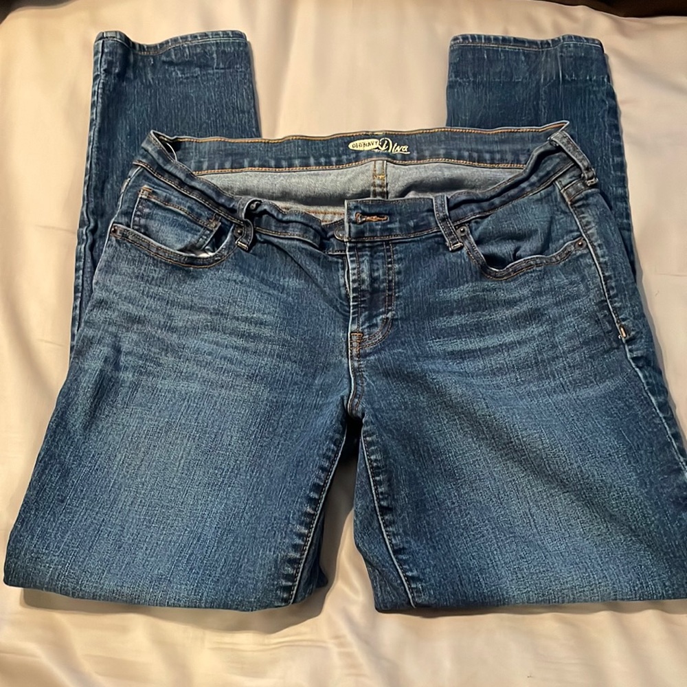 Old Navy The Diva Blue jeans size 10 short (pant legs were shortened)